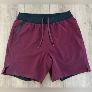 Ten Thousand Interval Shorts 7” Men's Size Medium Burgundy Lined Gym Athletic